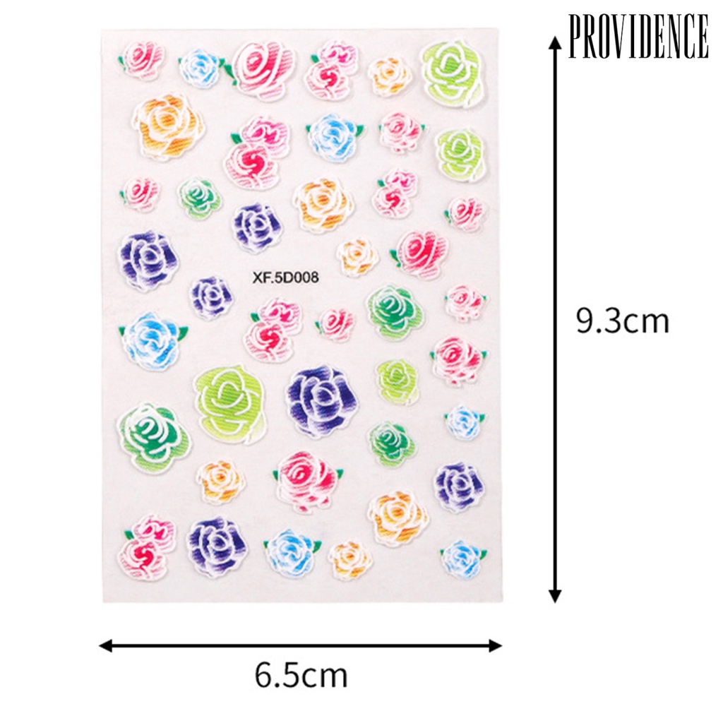 Providence Stiker Kuku 5D Motif Bunga Untuk Nail Art DIY