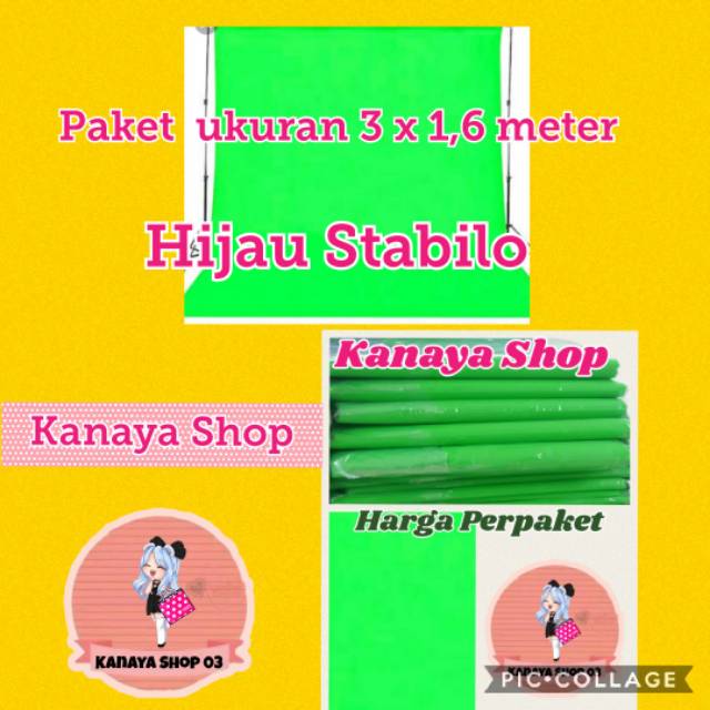Green Screen Tebal 100 Gram Background Foto Video Warna Hijau Stabilo Shopee Indonesia