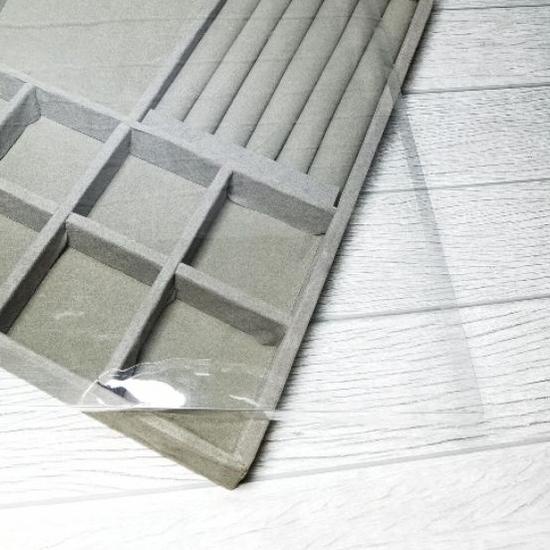 Baki Display Penyimpanan Perhiasan Anting Kalung Gelang Cincin Tutup Mika Bahan Velvet bludru