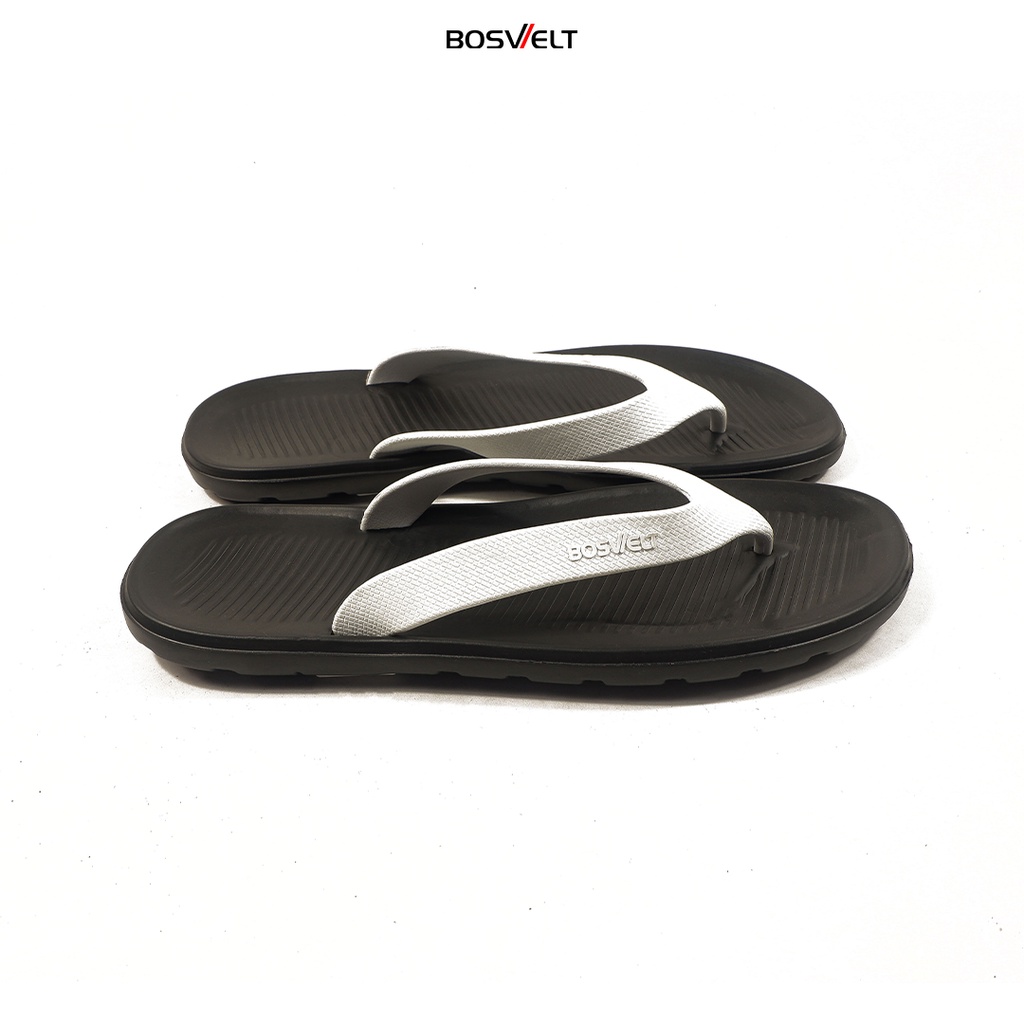 Sandal Cowok Karet Jepit Murpy Black White Phylon Bosvelt