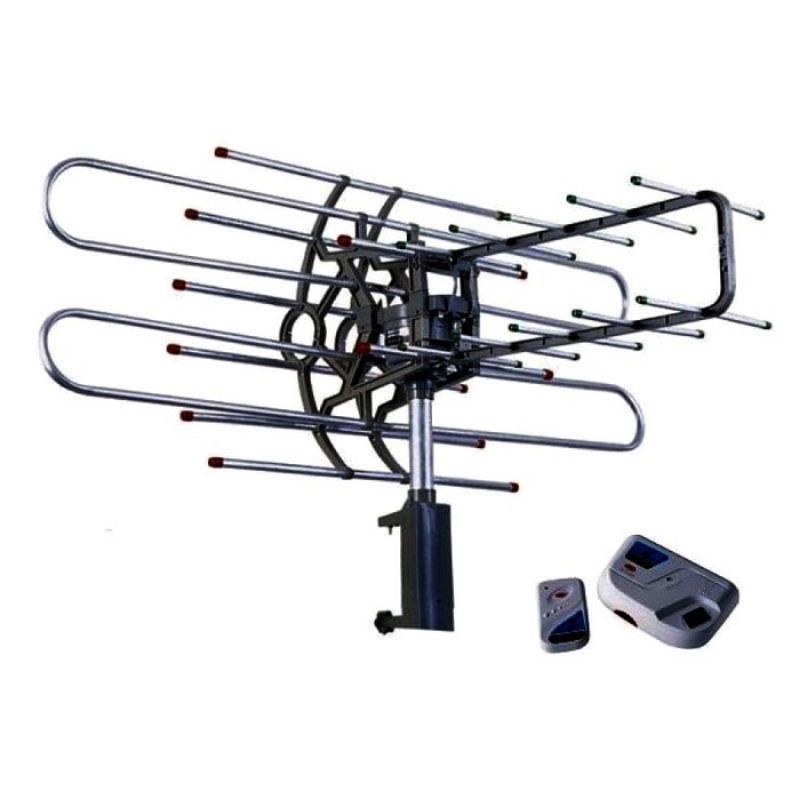 ANTENA TV OUTDOOR DAN INDOR LENGKAP DENGAN BOSTER +REMOT+ KABEL 10M