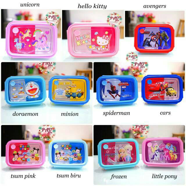 Tempat makan cars / lunchbox frozen / tempat makan anak little pony / lunchbox doraemon / cars