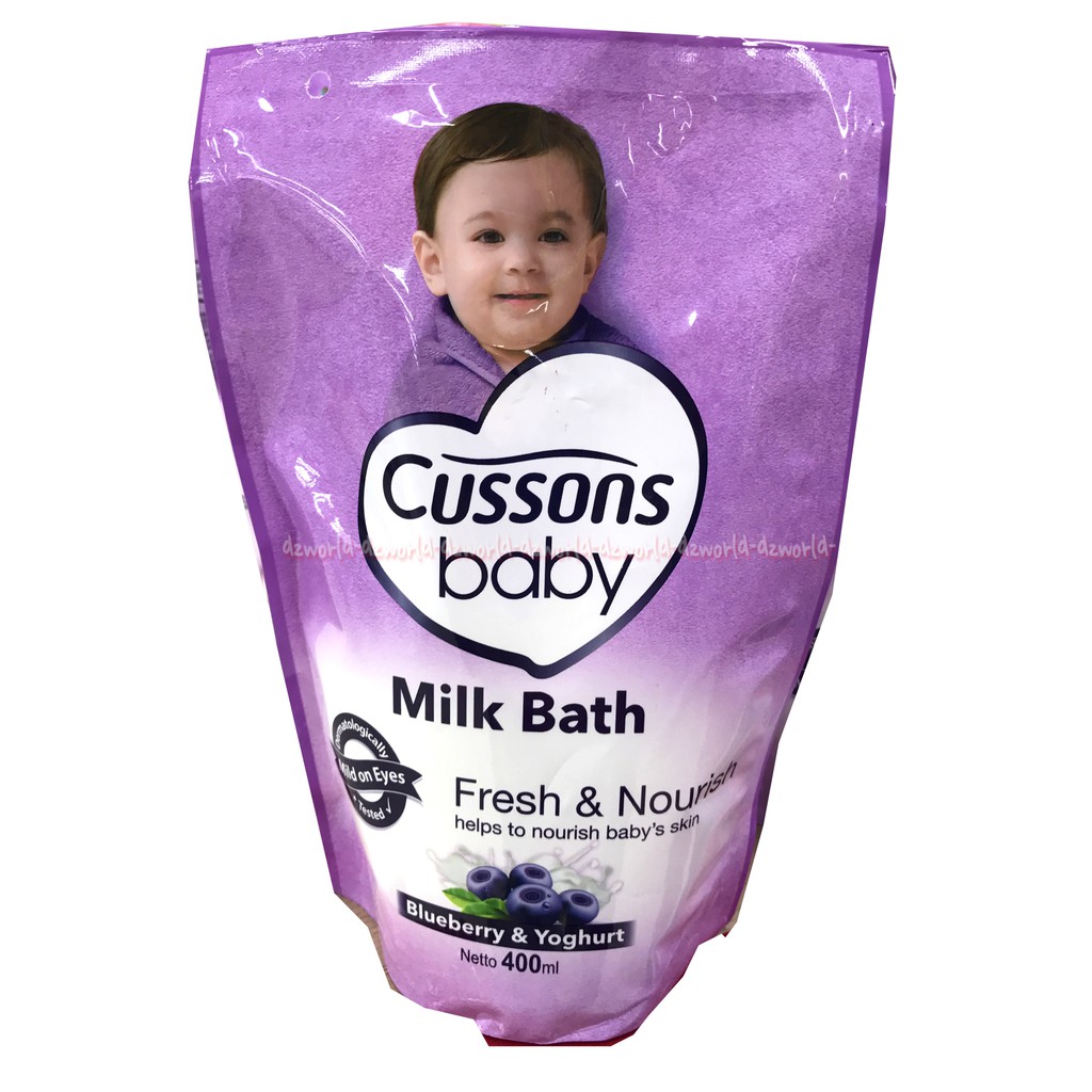 Cussons Baby Fresh And Nourish Milk And Bath 400ml Sabun Dan Sampo Bayi Refil Isi Ulang Ungu