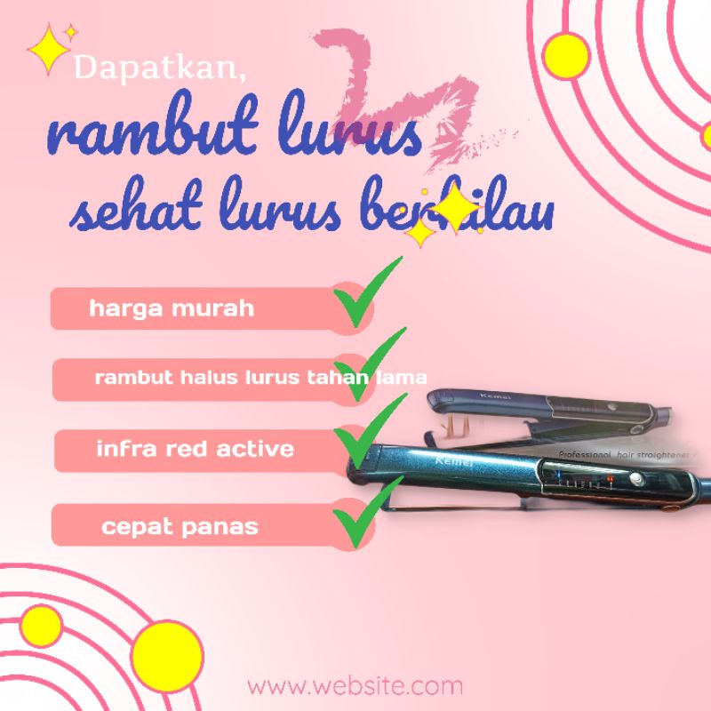 catokan rambut lurus kemei km 460 catok lurus kemei km460 infrared murah