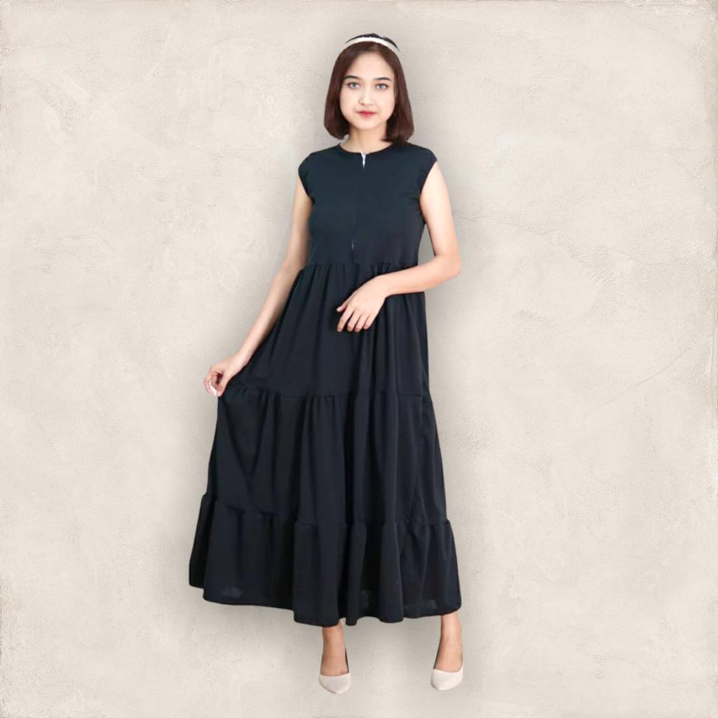 BEFAST - ZFS OOTD Wanita Dress Wanita NARIYA / INNER DRESS MAXI CREPE / Dress Wanita / LongDress Kekiniaan Remaja Wanita / Dress Tak Berlangan / Dress Polos Trendy / Terlaris