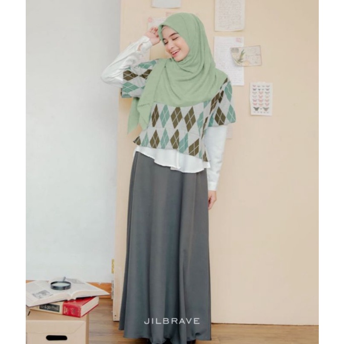Jazlyn Dress Stone Green - Original Product by Jilbrave (Dress Grade A, Size XL).