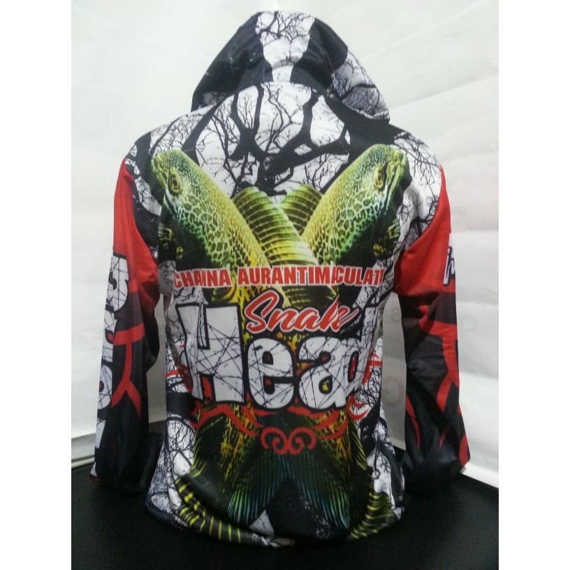 Baju Jersey Mancing Mania Bertopi Gabus Snake Head