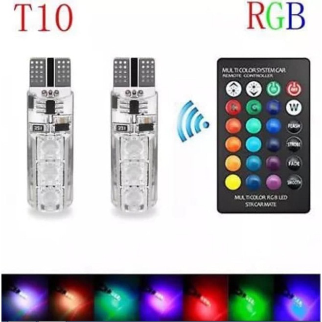 Lampu Led T10 RGB Plus Remote Led Senja Kota