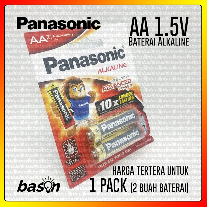 PANASONIC Alkaline LR06T / 2B - Baterai AA 1.5V - isi A2 2 pcs