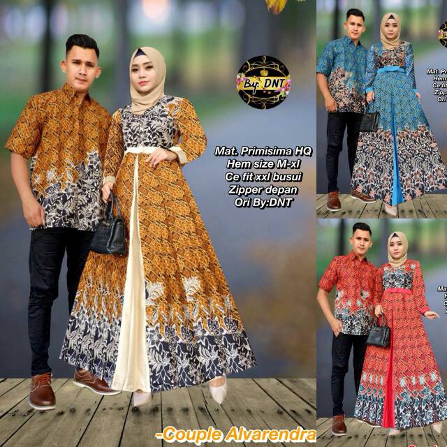 COUPLE KENCANA AYU SEMISUTRA BAJU SARIMBIT SUTRA MURAH BAJU COUPLE BATIK MURAH GAMIS HIJAB MURAH