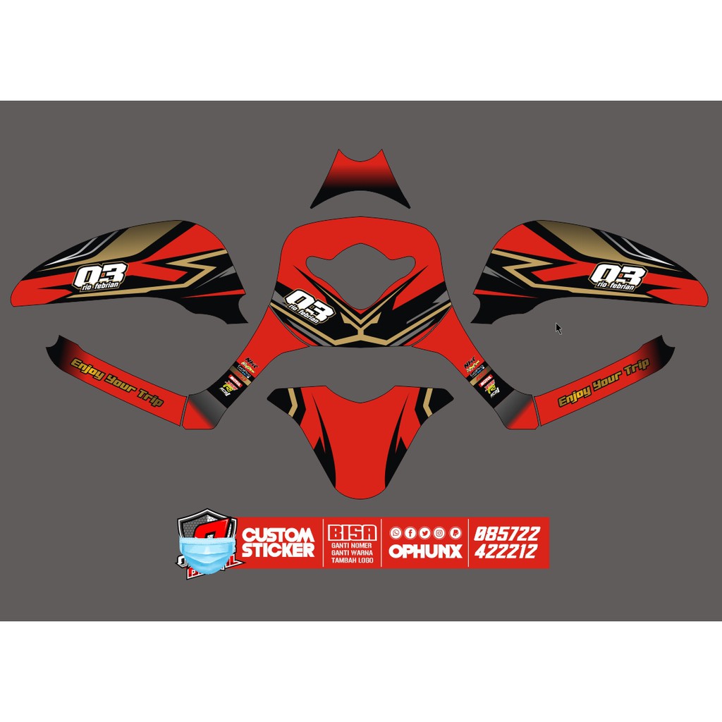 CRF STIKERCUSTOM FULL BODY DECAL STICKER STRIPING CRF 2