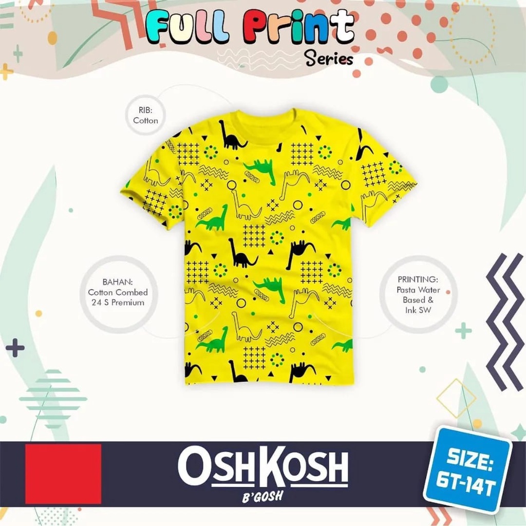 Kaos anak cowok Oshkosh fullprint JUNIOR