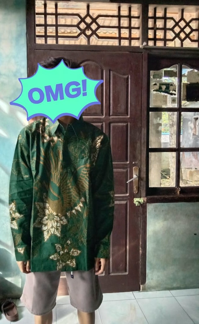 Milwis Hijau Kemeja Batik Pria Lengan Panjang Full Furing Katun Halus Sragenan