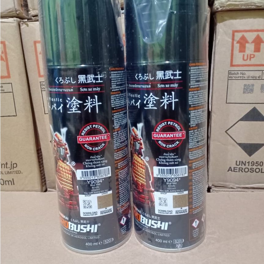 Pilox Pilok Samurai Paint Kurobushi Cat Semprot 9094 Blue Met / Biru Metalik / Metallic Blue Yamaha (Y9094*) 400ml