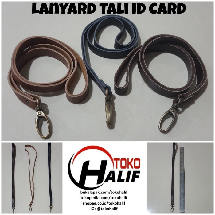 

Sale!!! Lanyard Lan Yard Tali Tempat Kartu Karpeg Id Card Holder Kulit Asli Diskon
