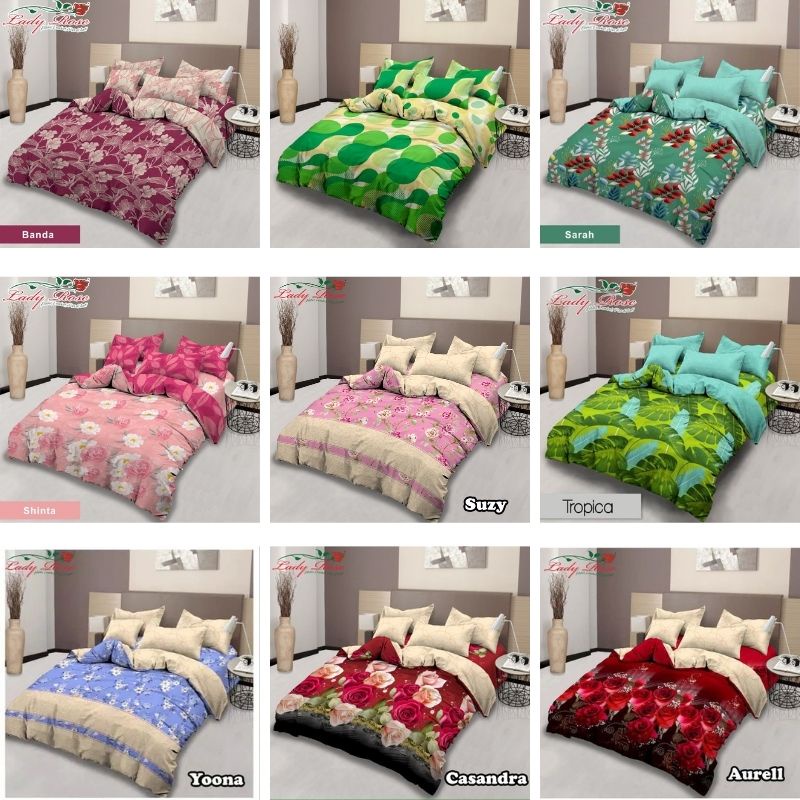 RC Bedcover Lady Rose Rumbai  Motif Minimalis