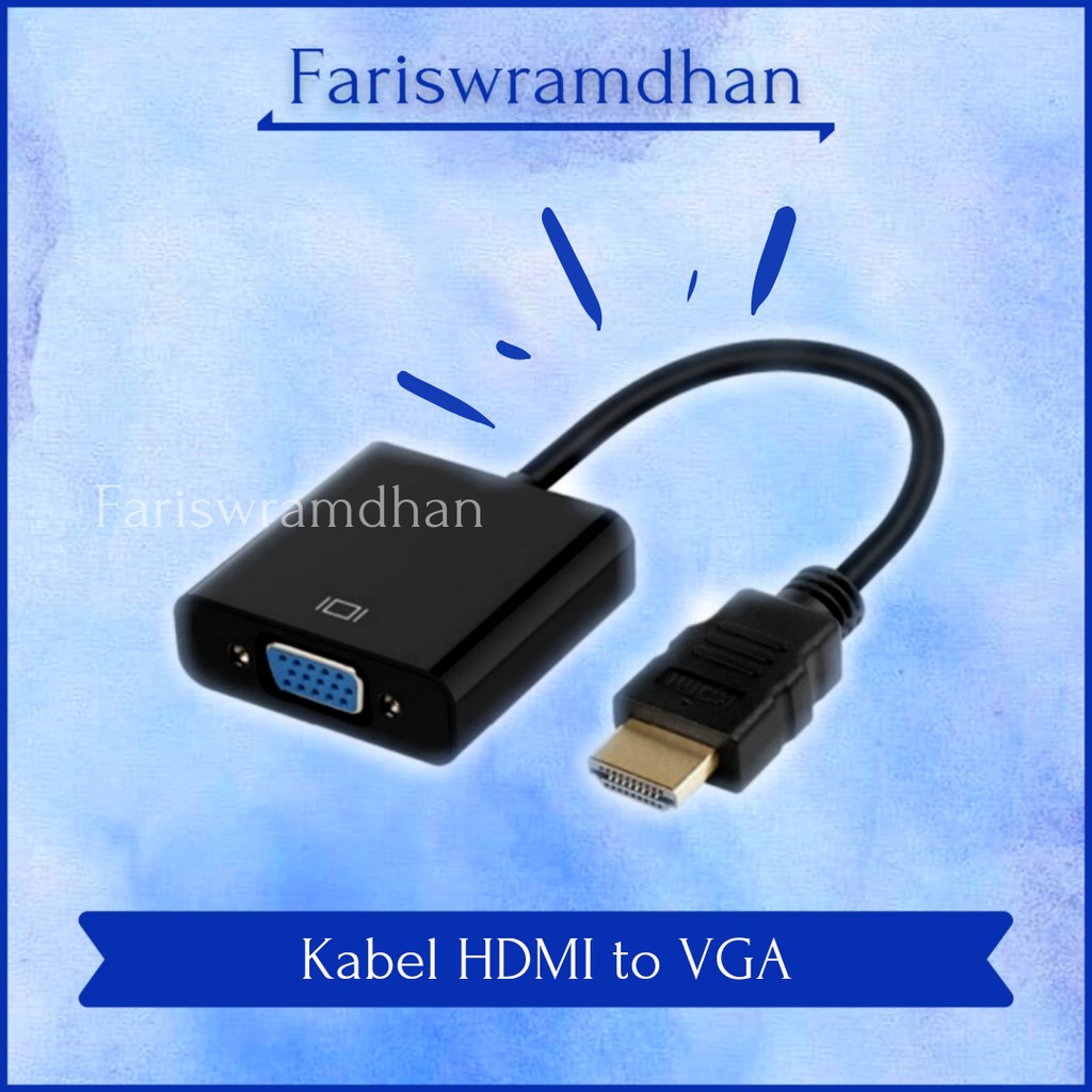 A518-Kabel Converter HDMI TO VGA Adapter Laptop Proyektor Infocus Universal