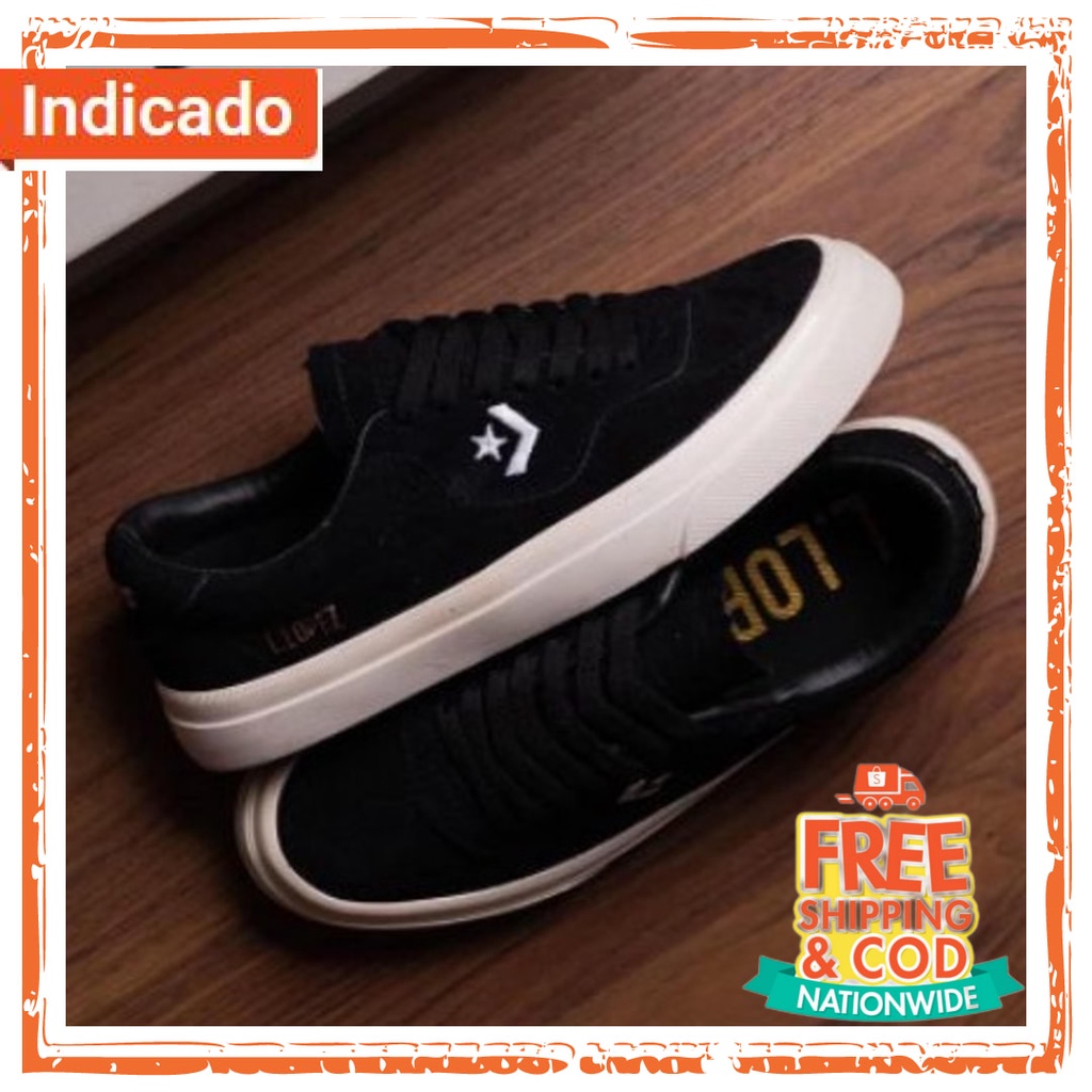 Long Shoes Loafer Snekers Import Kuat Tebal Elastis empuk /  SEPATU CONVERSE L.LOPEZ BLACK WHITE PRE