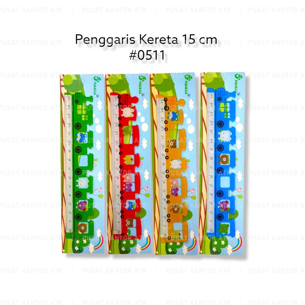 

Penggaris Fulejia 15 cm / Mistar Impor Kereta Api Bahan Plastik Ruler Fancy Warna Warni Satuan