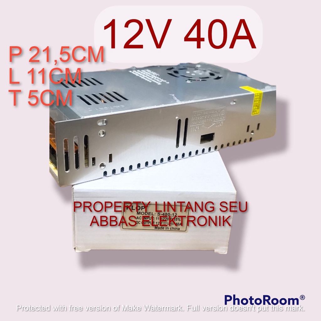 POWER SUPPLY ADAPTOR KALENG 12V 40A 12V40A 12 VOLT 40 AMPERE