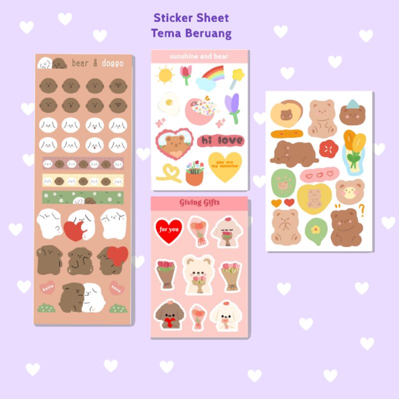 

Sticker Sheet| Tema Beruang Lucu (kiss cut)