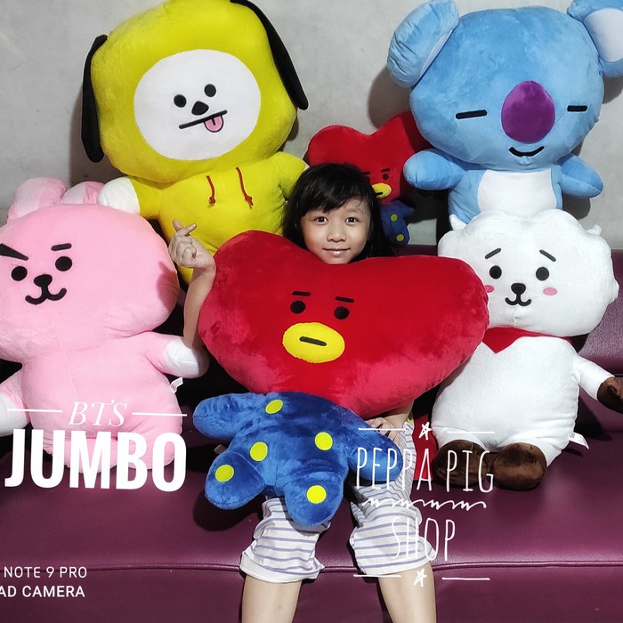 Boneka BTS BT21 super jumbo besar Unofficial - Merah