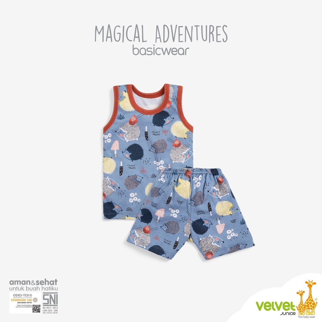 Velvet Junior Setelan Oblong Baju Singlet &amp; Celana Pendek Series Magical Adventures