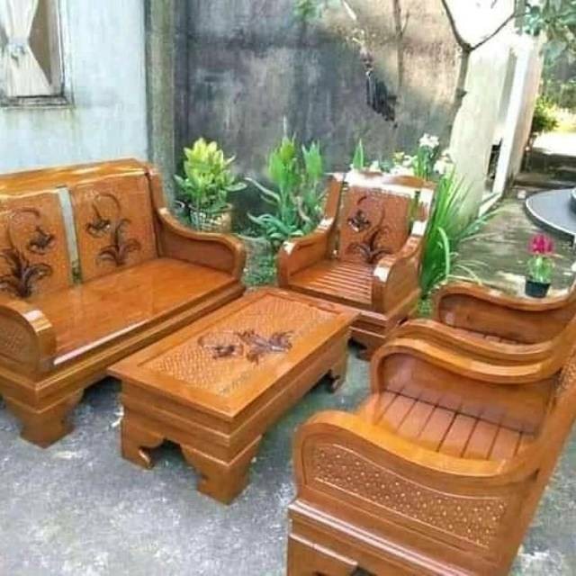 kursi tamu semut jati jepara asli