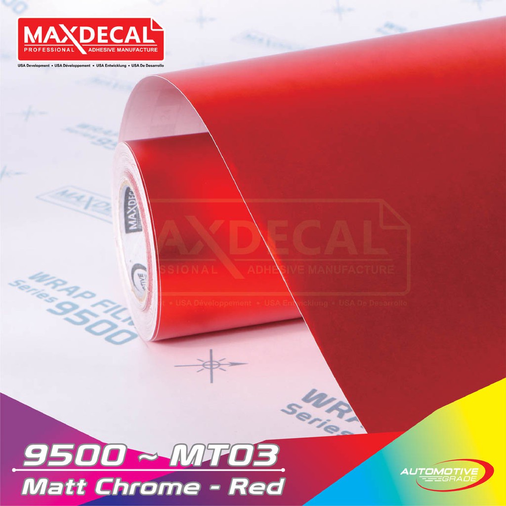 Maxdecal 7500 MT03 Matte Chrome Red, Wrap Series Sticker, Roll 50cm x 9m