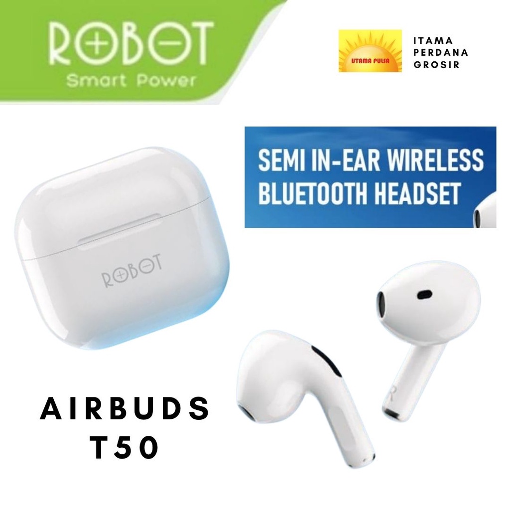 NEW AIRBUDS ROBOT T10 T30 T50 Earbuds Semi-In-Ear True Wireless Airbuds Original Garansi RESMI 1 Tahun