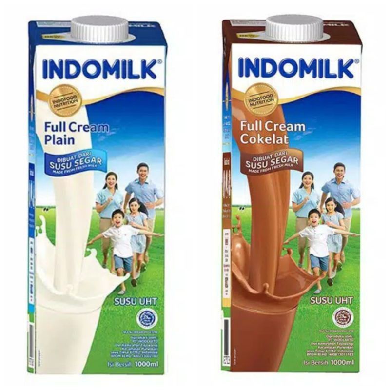 Jual Susu Uht Full Cream Plain Dan Cokelat Indomilk 1 Liter Shopee Indonesia 3084