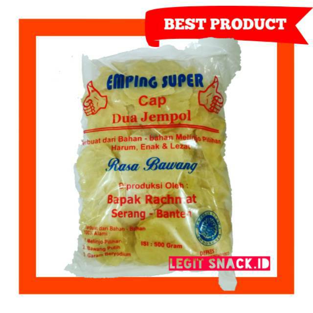 

Emping Mentah Belinjo Melinjo Blinjo Rasa Bawang / Manis Cap Dua Jempol
