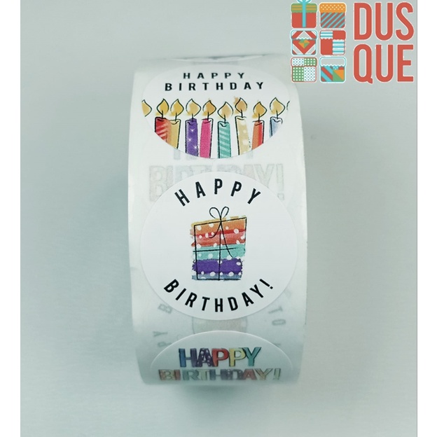 

(1LEMBAR ISI 10PCS) STIKER LABEL HAPPY BIRTHDAY-8 / STICKER HAPPY BIRTHDAY BULAT 2.5CM RANDOM