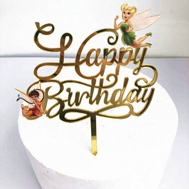 Cake Topper Happy Birthday Tinkerbell Hiasan Kue Ultah Peri Tinkerbel Tusuk Bday Cake
