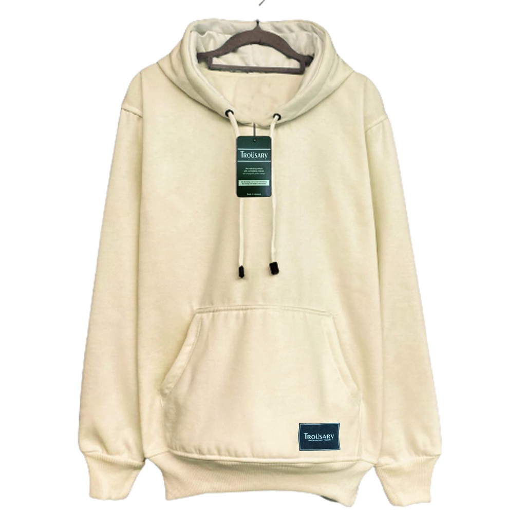 Trousary Sweater Hoodie Polos Unisex Pria Wanita Cream