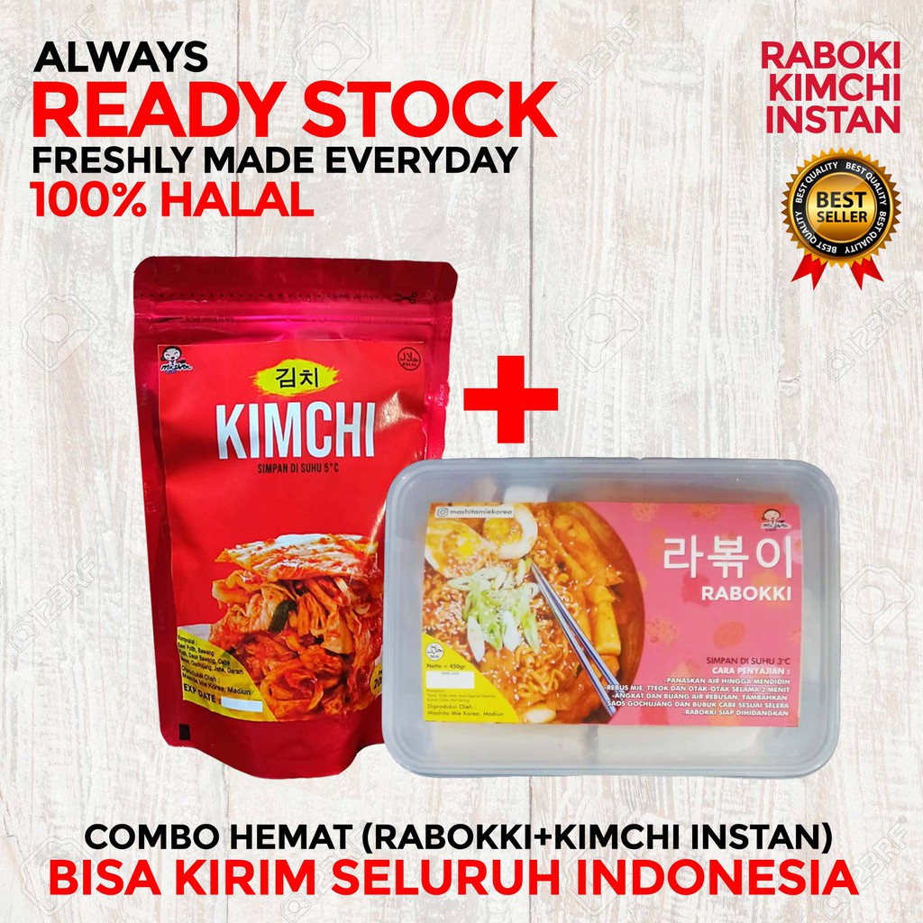 

[2.2 SALE] Paket Makanan instan Korea Frozen 1 Rabokki/Rapokki dan 1 Kimchi Halal Asli Hemat Promo