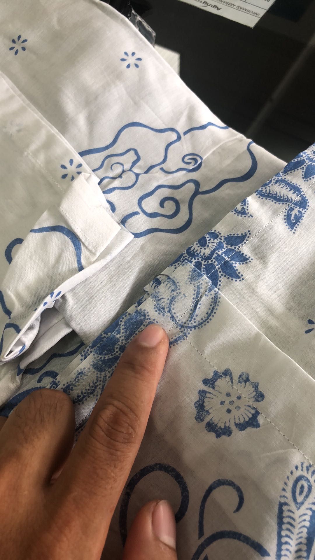 Merak Putih Pendek Kemeja Batik Pria Full Furing Bahan Katun Halus Sragenan
