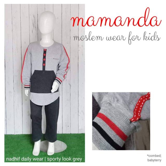 Koko kaos anak | NDW sporty look grey Mamanda