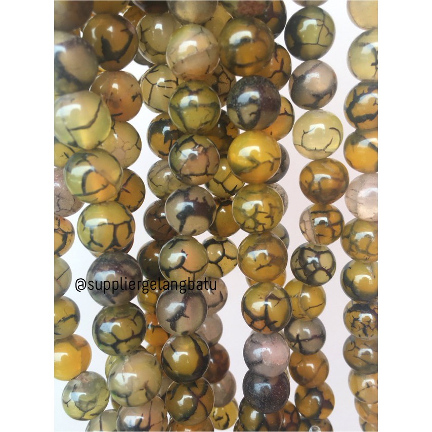 bahan yellow rhodolite dalmantion corak kuning 12mm kuning serat akik craft beads aksesoris fashion