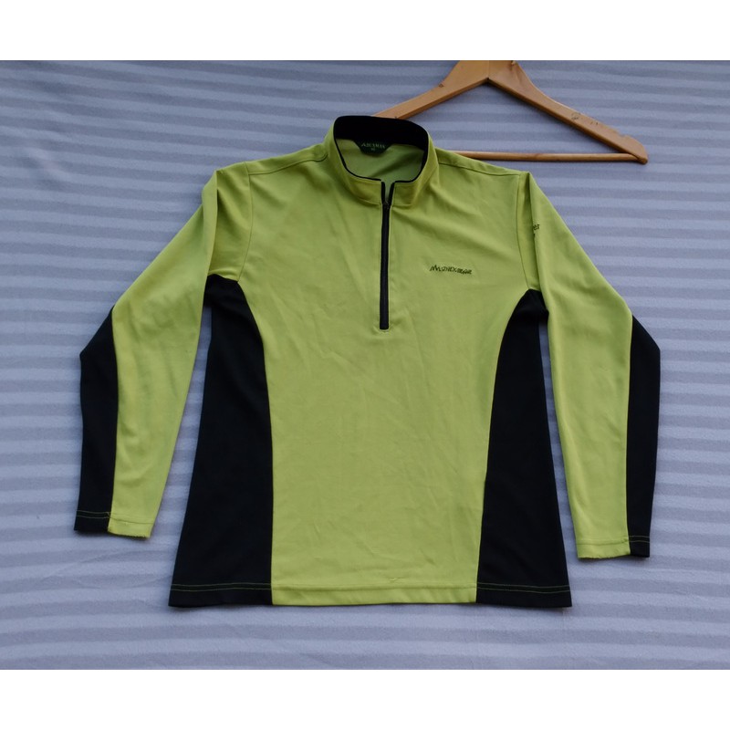 BAJU KAOS SPORT OLAH RAGA GUNUNG LENGAN PANJANG HIJAU - BASE LAYER HIKING DUXMAN