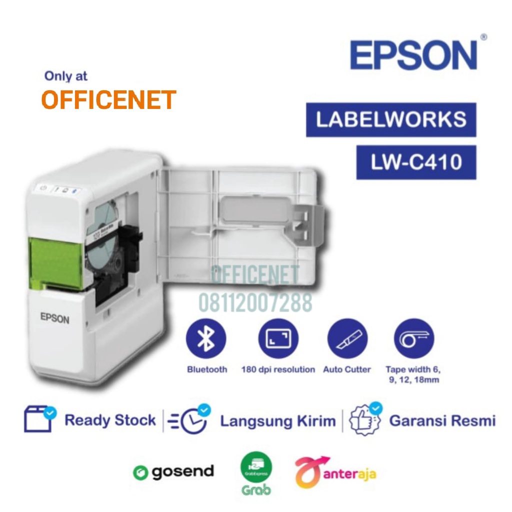 EPSON LabelWorks LW C410 LW-C410  LWC410 Portable Sticker Label Printer - iOS Android