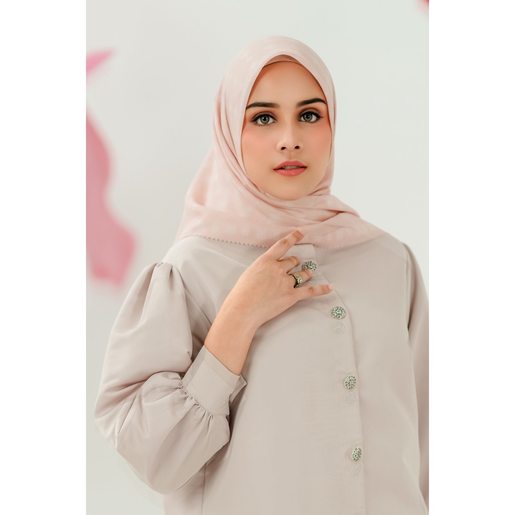 Buttonscarves Xanadu Monogram Series in  Blush new, ready stock