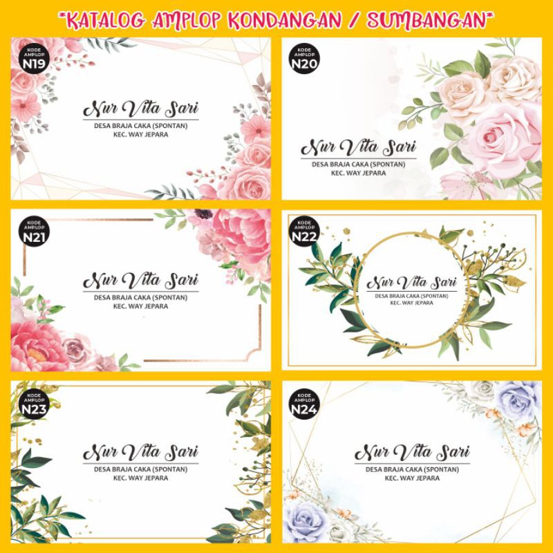 Template Desain Amplop Kondangan Tema Bunga Format Corel Draw Cdr Shopee Indonesia