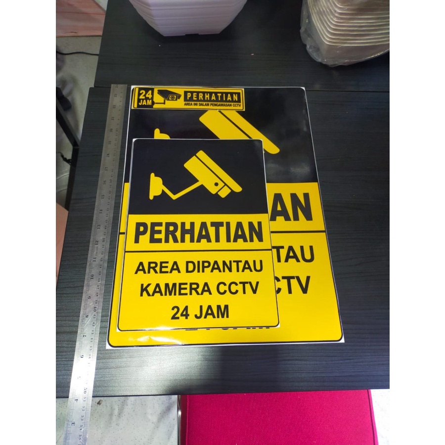 SIGN Stiker CCTV Sticker Area Ini Dalam Pengawasan CCTV 24 jam PANJANG