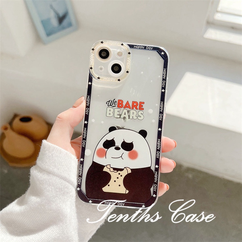 Samsung A14 A54 A34 A04 A23 A33 A53 A13 A73 A03 M23 M33 A12 A22 A51 A52 A72 A50 A50s A30s S20FE Tricolor Bare Bears Casing Ponsel Soft Clear Cover