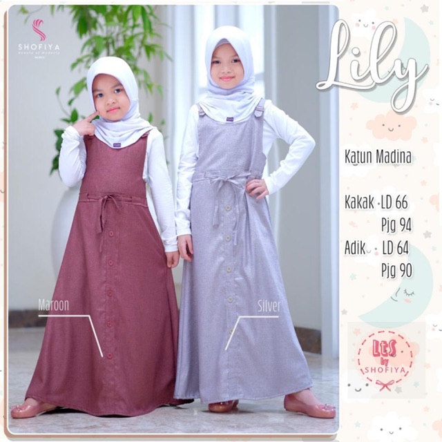 LILY KIDS LILY DRESS ANAK LILY GAMIS ANAK LILY SET GAMIS ANAK SET DRESS ANAK ORI SHOFIYA
