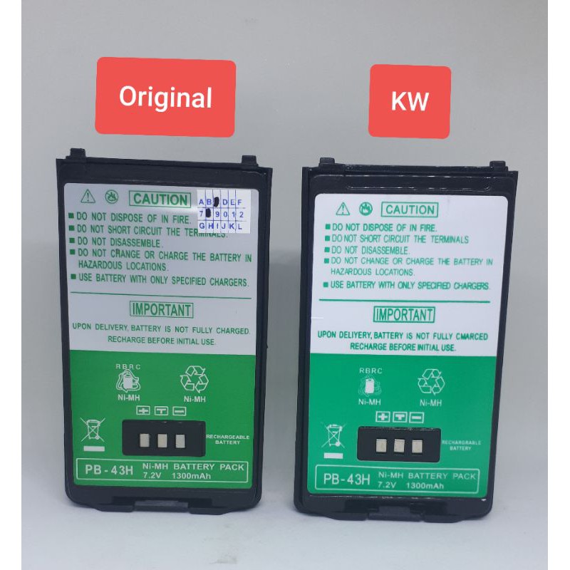 BATTERY BATERAI PB43H ORIGTINAL HT KENWOOD TH K2AT TH255A