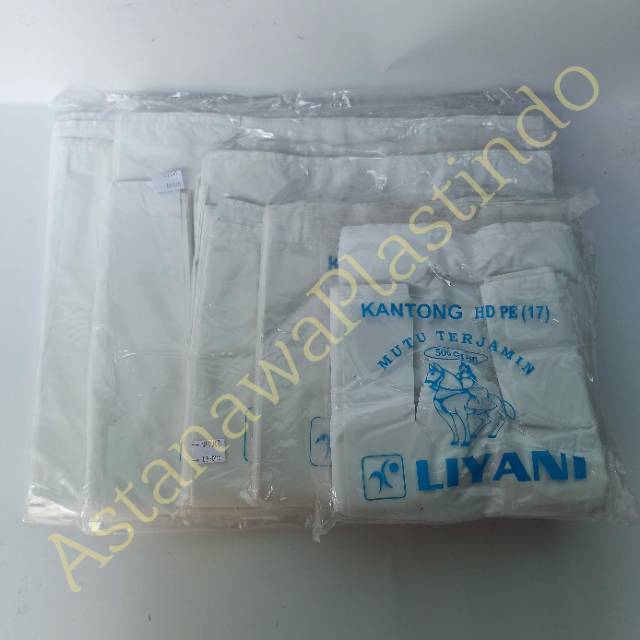 Plastik kresek putih susu liyani 17 24 28 35 40 HDPE tebal murah loco coco