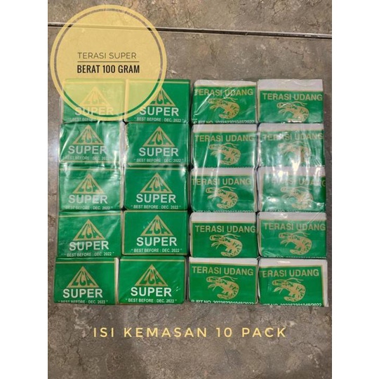 Terasi Udang Super 100 gram Isi 10 Pcs Terasi Udang Asli Tuban Nikmat