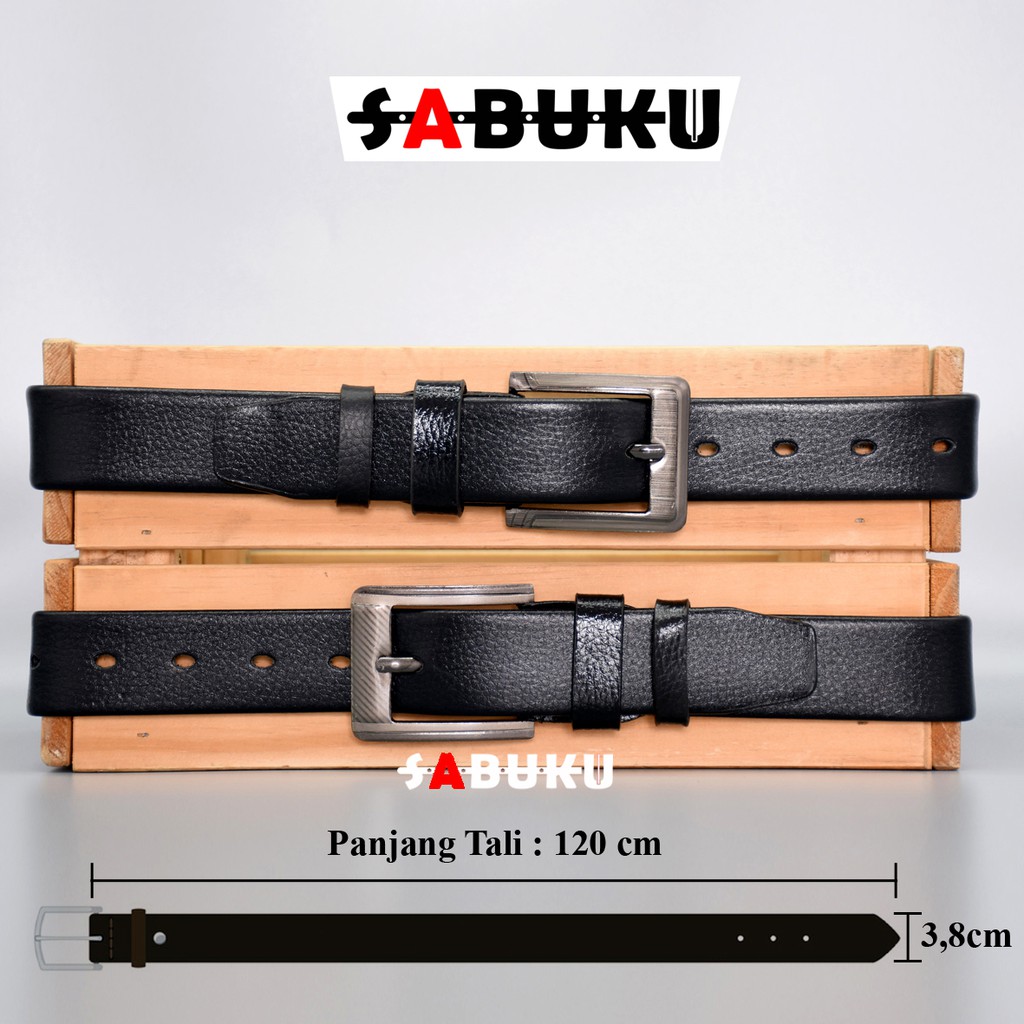 Ikat Pinggang Pria Kulit Imitasi Sabuk Pria PU Tipe Tusuk Jarum Men Belt - 003